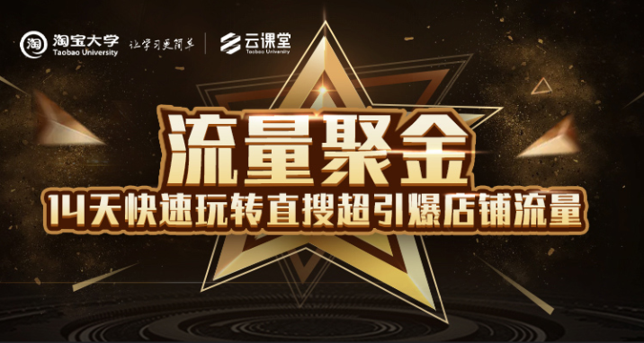 淘宝大学:流量聚金14天快速玩转直搜,超引爆店铺流量,价值8800元-第一资源库