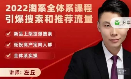 2022淘系全体系课程引爆搜索和推荐流量,新品上架拉爆搜索-第一资源库