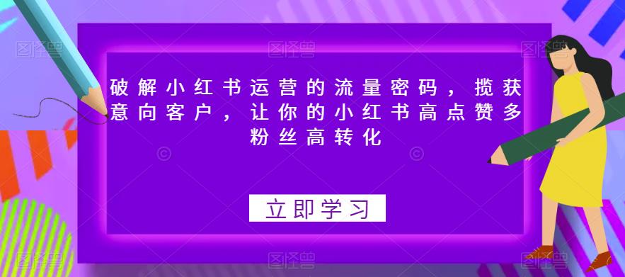 破解小红书运营的流量密码,揽获意向客户,让你的小红书高点赞多粉丝高转化-第一资源库