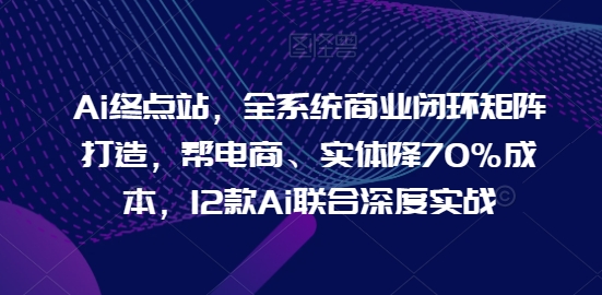Ai终点站,全系统商业闭环矩阵打造,帮电商、实体降70%成本,12款Ai联合深度实战-第一资源库