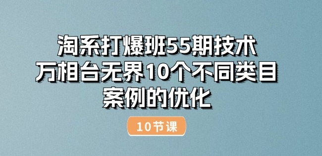 淘系打爆班55期技术:万相台无界10个不同类目案例的优化(10节)-第一资源库