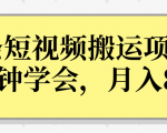 操作性非常强的头条号短视频搬运项目，3分钟学会，轻松月入8000+-第一资源库