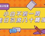 清和行记引流训练营:小白不到一周便能日引流几十精准粉-第一资源库