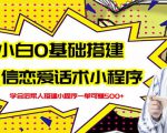 新手0基础搭建微信恋爱话术小程序，一单赚几百【视频教程+小程序源码】-第一资源库