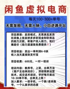 外边收费600多的闲鱼新玩法虚似电商之拼多多助力项目,单号100-300元-第一资源库