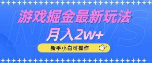 游戏掘金最新玩法月入2w+,新手小白可操作【揭秘】-第一资源库