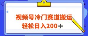 视频号最新冷门赛道搬运玩法,轻松日入200+【揭秘】-第一资源库