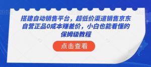 搭建自动销售平台,超低价渠道销售京东自营正品0成本赚差价,小白也能看懂的保姆级教程【揭秘】-第一资源库