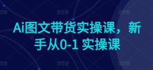 Ai图文带货实操课,新手从0-1 实操课-第一资源库